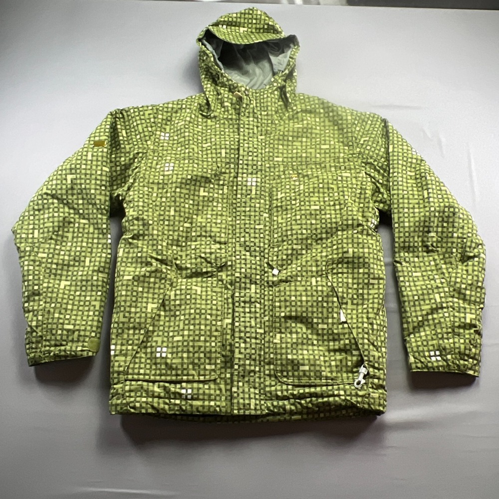 Ripzone Ski Jacket Mens S Green Pixel Print 5000mm Waterproof Hooded Insulated